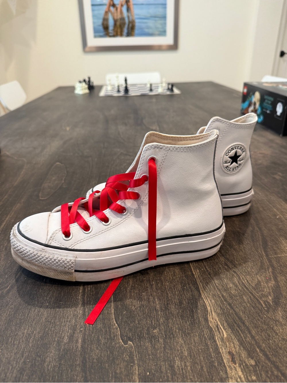 Converse White High-Top Sneakers (COMES WITH WHITE LACES) - Picture 1 of 2